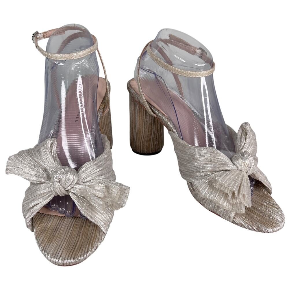 Loeffler Randall Camellia Heels 10 Shiny Champagne
